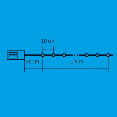 Ghirlanda cu microLED, 20x LED, 4-tipuri de figurine - ML 23/WW